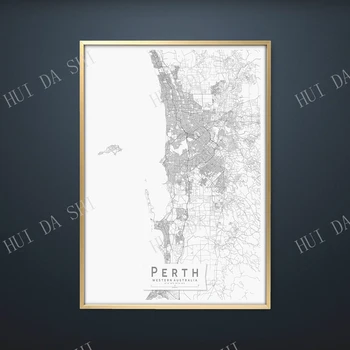 Принт с карта на София | Черно-бели Разпечатки с Карта Австралия | Монохромен Художествен плакат | Минималистичен декор на стените